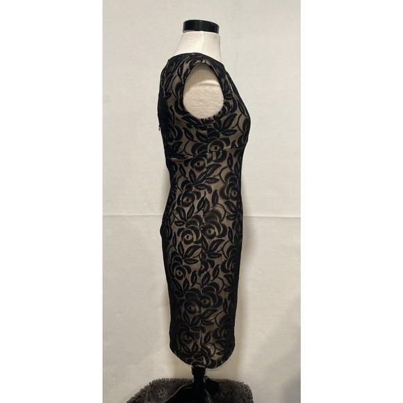 Black Lace Dress Sleeveless Sheath Cutout Cocktail Party Elegant‎ Women' s 4 - Picture 2 of 9